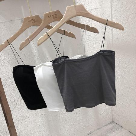 BY15719# 内搭吊带小背心早春打底衫女外穿白色网红美背带胸垫裹胸抹胸上衣  服裝批發女裝批發服飾貨源