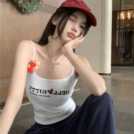 BY15724# 美式字母运动吊带背心女夏内搭美背文胸一体外穿辣妹抹胸上衣  服裝批發女裝批發服飾貨源