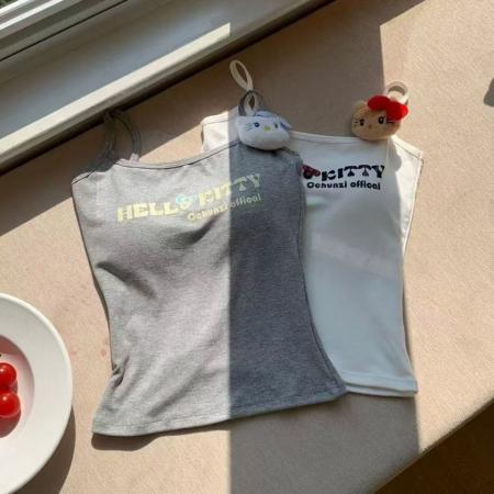 BY15724# 美式字母运动吊带背心女夏内搭美背文胸一体外穿辣妹抹胸上衣  服裝批發女裝批發服飾貨源