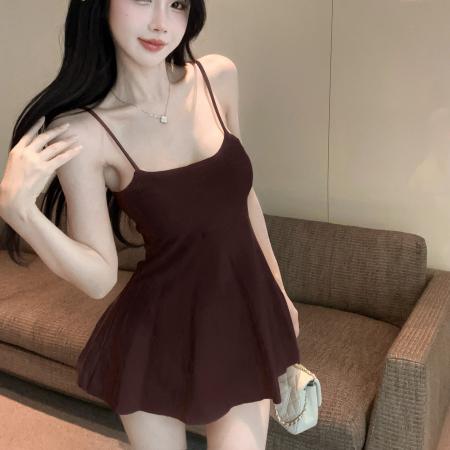 BY15731# 韩系度假风纯欲性感露肩低胸吊带背心夏季辣妹收腰显瘦无袖上衣女  服裝批發女裝批發服飾貨源