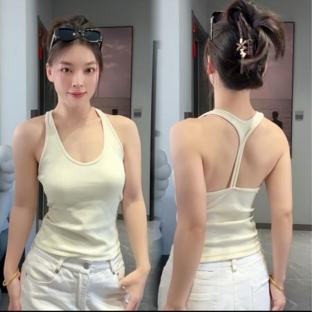 BY15737# 美背胸垫运动背心女工字外穿显瘦文胸普拉提运动休闲背心  服裝批發女裝批發服飾貨源