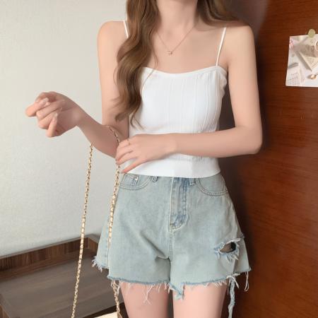 BY15743# 复古麻花短款针织小吊带背心女夏内搭遮副乳叠穿抹胸冰丝外穿上衣  服裝批發女裝批發服飾貨源