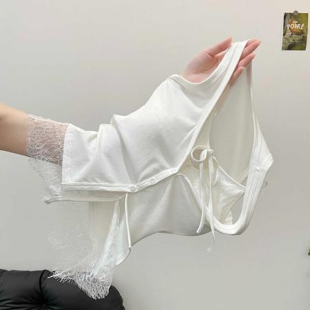 BY15747# 吊带背心女新款夏外穿黑色辣妹穿搭蕾丝假两件无袖上衣  服裝批發女裝批發服飾貨源