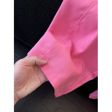 BY15768# 玫红色亚麻裤女夏季新款老钱风时尚气质百搭高腰显瘦裤子  服裝批發女裝批發服飾貨源