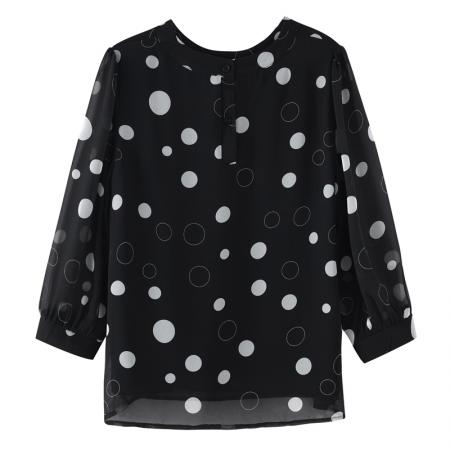 BY15769# 碎花雪纺衫春夏装新款时尚气质中袖小衫超仙洋气上衣女  服裝批發女裝批發服飾貨源