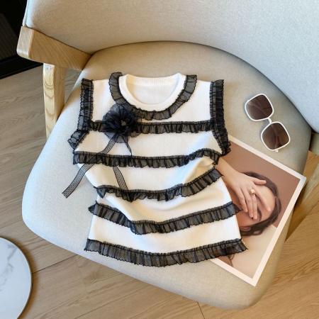 BY15793# 立体花朵无袖吊带背心女夏季新款设计感小众别致上衣  服裝批發女裝批發服飾貨源