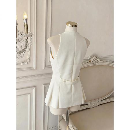 BY15798# 重工钉珠v领针织背心女设计感别致开衫辣妹无袖上衣  服裝批發女裝批發服飾貨源