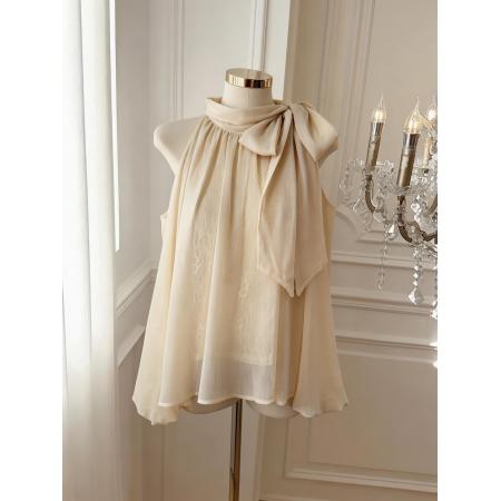 BY15799# 独特漂亮设计感蝴蝶结衬衫女夏季小众显瘦露肩雪纺衫  服裝批發女裝批發服飾貨源