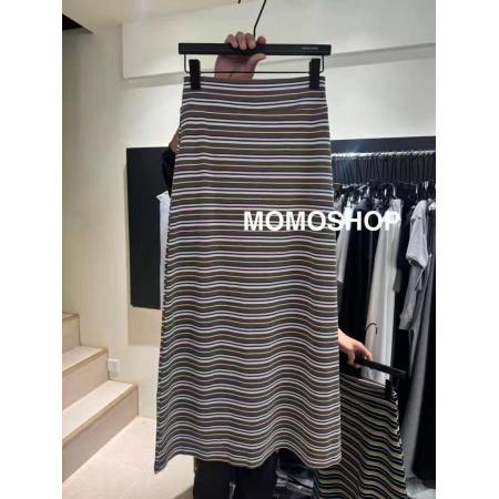 BY15807# 早春新款高腰显瘦时尚英伦风复古条纹半裙百搭中长款半身裙  服裝批發女裝批發服飾貨源