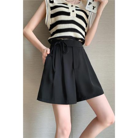 BY15823# 垂坠感高腰显瘦夏季女短裤休闲西装裤女宽松直筒阔腿裤子  服裝批發女裝批發服飾貨源