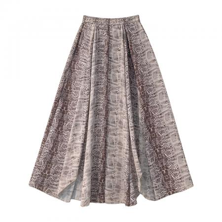 BY15841# 美拉德风纯欲豹纹松紧腰半身裙女夏季新款复古时髦A字中长裙  服裝批發女裝批發服飾貨源