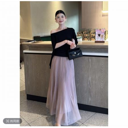 BY15845# 温柔绮梦夏季韩系女神斗篷设计感显瘦冰感气质时尚上衣+半裙  服裝批發女裝批發服飾貨源