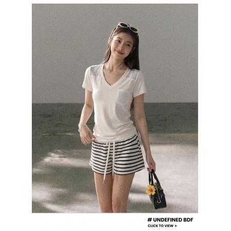 BY15864# 法式独特绝美蕾丝拼接木耳边褶皱上衣女小众设计感露肩短款衬衫夏  服裝批發女裝批發服飾貨源