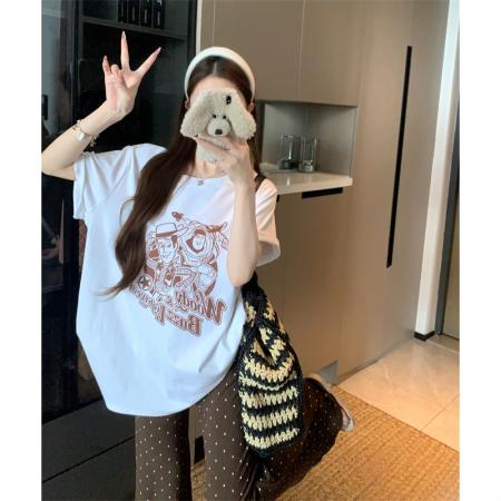 BY15892# 美式vintage玩具总动员胡迪巴斯光年夏季大码胖mm纯棉短袖t恤 服裝批發女裝批發服飾貨源