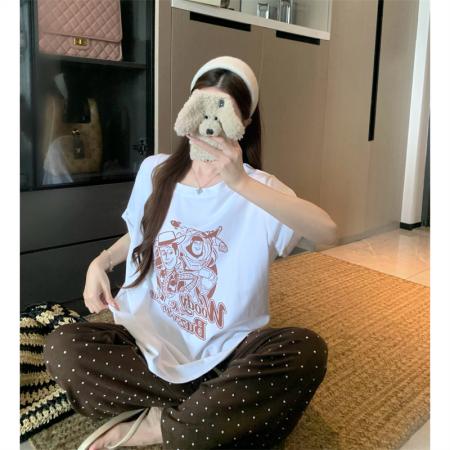 BY15892# 美式vintage玩具总动员胡迪巴斯光年夏季大码胖mm纯棉短袖t恤 服裝批發女裝批發服飾貨源