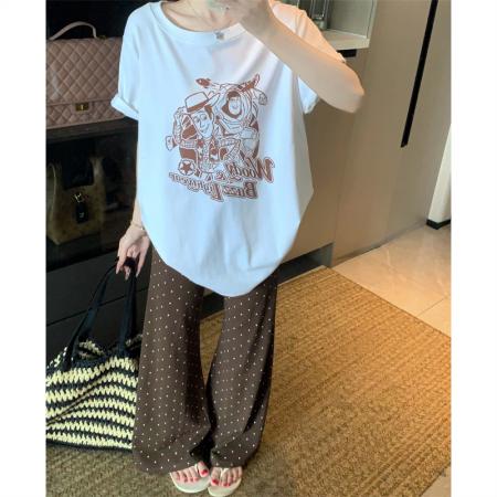 BY15892# 美式vintage玩具总动员胡迪巴斯光年夏季大码胖mm纯棉短袖t恤 服裝批發女裝批發服飾貨源