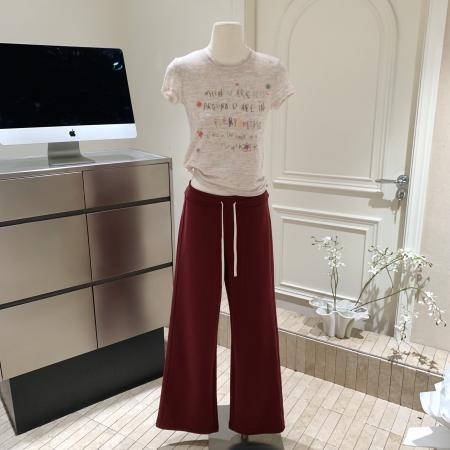 BY15946# 蘑糯糯同款花纱童趣修身短袖T恤杂色圆领套头上衣 服裝批發女裝批發服飾貨源