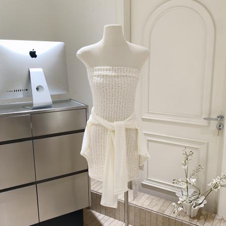 BY15952# 氛围感约会连衣裙抹胸开衫套装收腰显瘦包臀裙温柔辣妹 服裝批發女裝批發服飾貨源