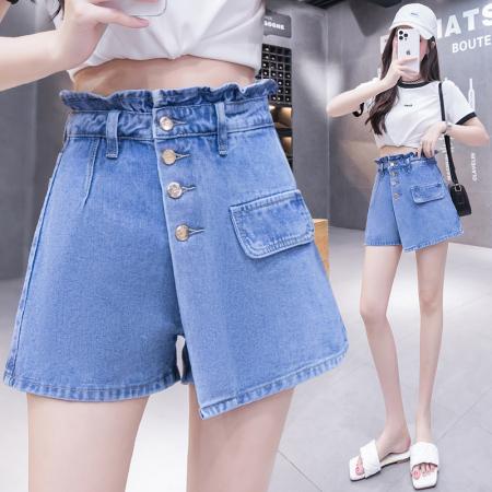 宽松腰牛仔短裤女夏韩版减龄小个子显瘦a字阔腿裤裙热裤 服裝批發女裝批發服飾貨源