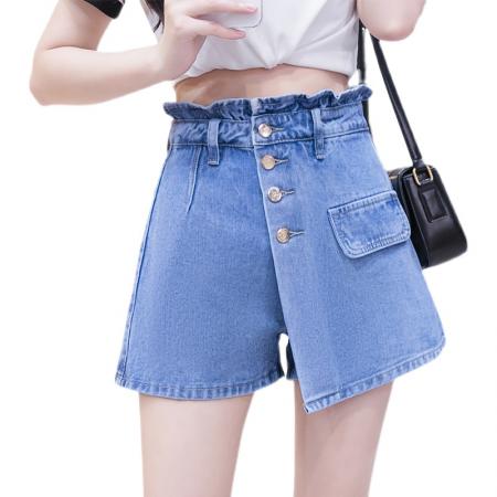 宽松腰牛仔短裤女夏韩版减龄小个子显瘦a字阔腿裤裙热裤 服裝批發女裝批發服飾貨源