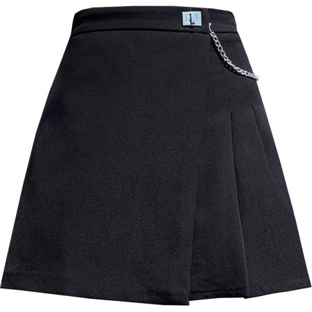 不规则纯色西装裙女夏季韩版百搭高腰a字百褶包臀短裙ins 服裝批發女裝批發服飾貨源