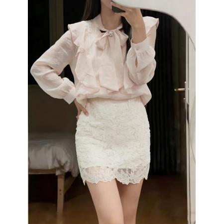 你家辣辣halolala清楚系女友衬衫套装女新款秋包臀短裙两件套 服裝批發女裝批發服飾貨源