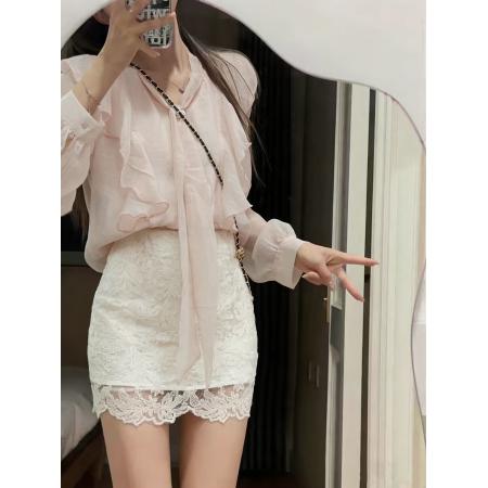 你家辣辣halolala清楚系女友衬衫套装女新款秋包臀短裙两件套 服裝批發女裝批發服飾貨源