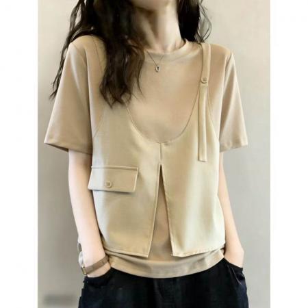 BY16152# 设计感假两件...