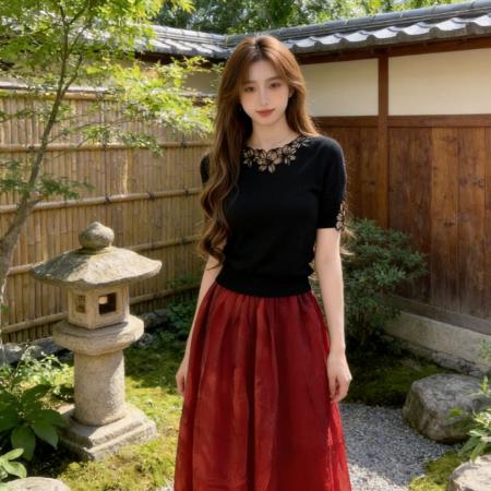 BY16157# 夏季款新中式洋气花边领上衣高腰超仙轻奢网纱裙 服裝批發女裝批發服飾貨源