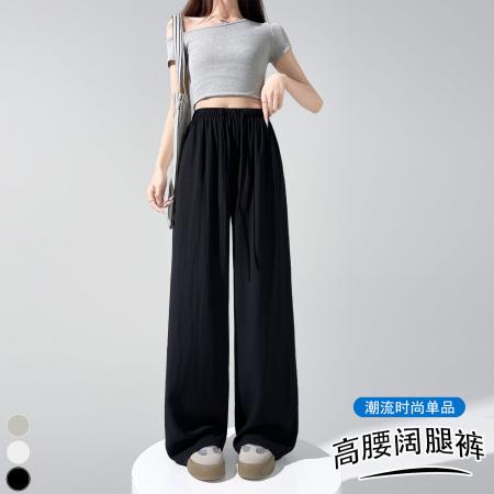 BY16193# 慵懒亚麻阔腿裤女新款薄款垂感松弛宽松休闲直筒 服裝批發女裝批發服飾貨源