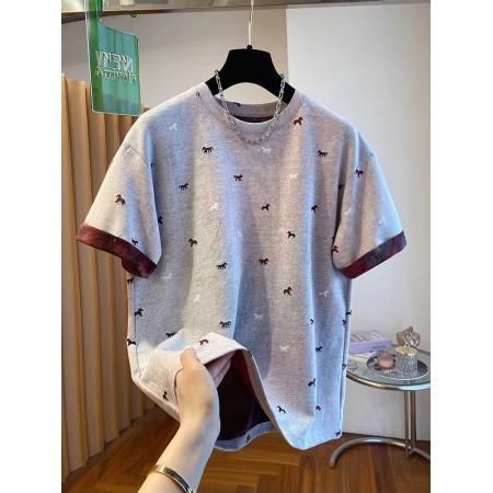 BY16238# 今年流行小马图案印花t恤女短袖新款夏季宽松独特打底衫上衣 服裝批發女裝批發服飾貨源