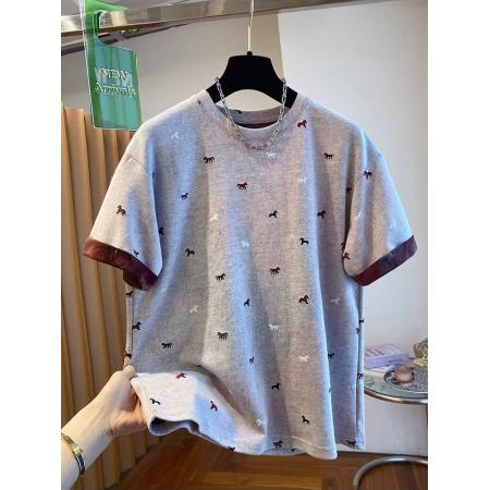 BY16238# 今年流行小马图案印花t恤女短袖新款夏季宽松独特打底衫上衣 服裝批發女裝批發服飾貨源