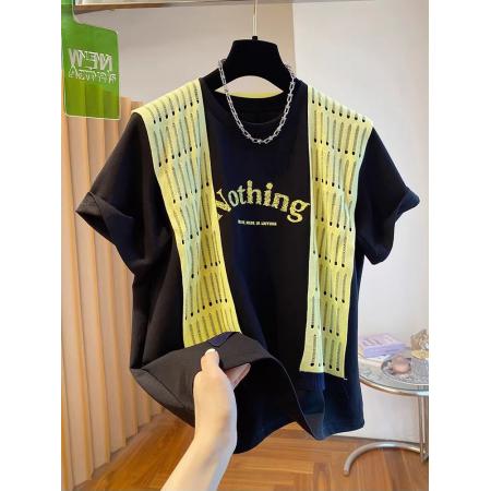 BY16239# 白色披肩短袖t恤女夏新款宽松洋气超好看今年流行打底衫上衣 服裝批發女裝批發服飾貨源