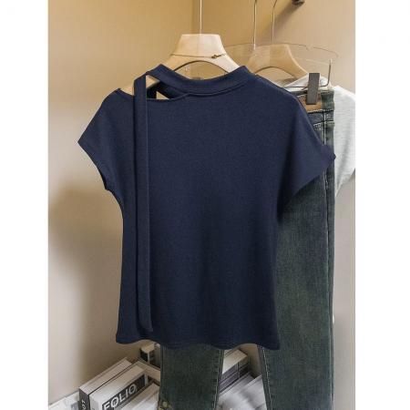 BY16241# 设计感飘带短...