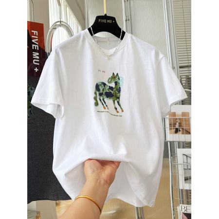 BY16242# 超火减龄独特漂亮巨好看上衣女夏季卡通印花棉韩系短袖T恤 服裝批發女裝批發服飾貨源