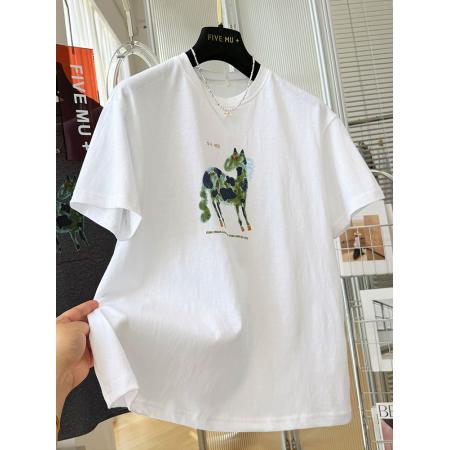 BY16242# 超火减龄独特漂亮巨好看上衣女夏季卡通印花棉韩系短袖T恤 服裝批發女裝批發服飾貨源