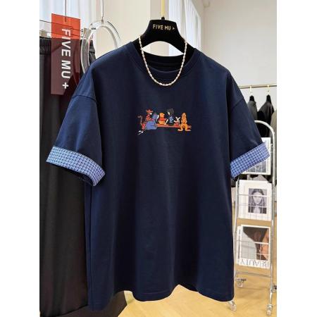 BY16248# 复古高级感卡通印花减龄休闲短袖T恤女夏季欧货洋气宽松百搭上衣 服裝批發女裝批發服飾貨源