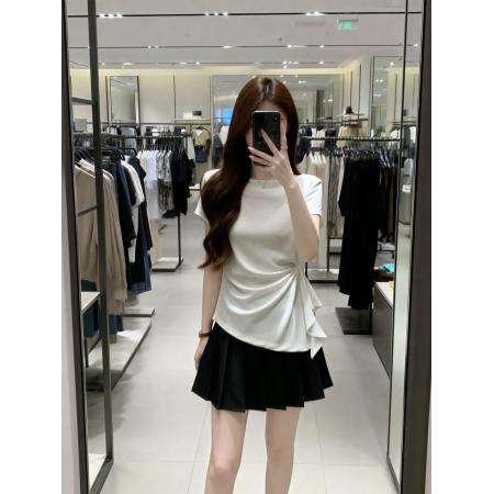 BY16262# 夏季新款设计百搭休闲针织T恤女大码显瘦透气显瘦单上衣 服裝批發女裝批發服飾貨源