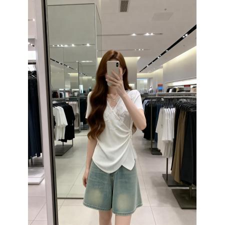 BY16263# 夏季新款刺绣百搭钉珠设计冰丝针织衫大码显瘦透气上衣 服裝批發女裝批發服飾貨源