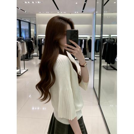 BY16264# 夏季新款个性压褶百搭设计针织衫女大码宽松休闲冰丝上衣 服裝批發女裝批發服飾貨源