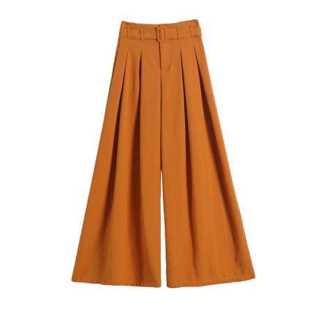 BY16274# 夏季新款阔腿裤裙女薄款裤子高腰时尚垂感休闲裤裙配腰带 服裝批發女裝批發服飾貨源