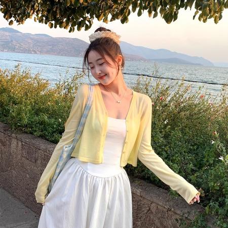 BY16288# 小外搭罩衫开衫女配吊带新款夏日轻薄针织外套防晒上衣 服裝批發女裝批發服飾貨源