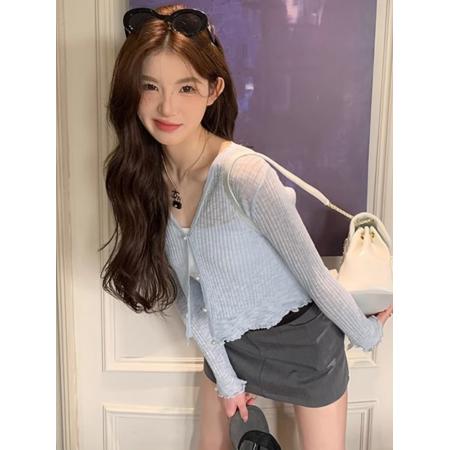 BY16289# 防晒开衫女夏季薄款吊带外搭罩衫上衣冰丝针织短款披肩外套 服裝批發女裝批發服飾貨源