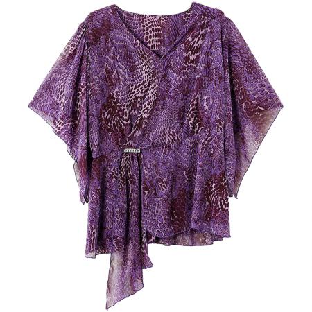 BY16337# 夏季新款时尚显瘦V领短袖大码洋气减龄遮肉减龄雪纺衫女 服裝批發女裝批發服飾貨源