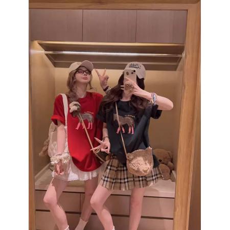 BY16351# 纯棉-春夏装短袖T恤女韩版印花 服裝批發女裝批發服飾貨源