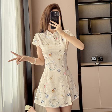 BY16362# 弹力夏季新款法式时尚设计感收腰显瘦连衣裙套装 服裝批發女裝批發服飾貨源