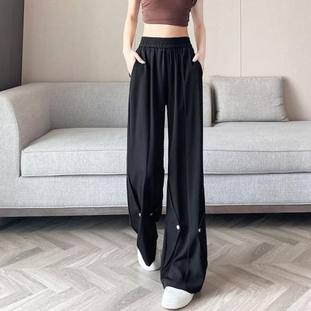 BY16391# 阔腿裤女夏季薄款裤子新款高腰显瘦阔腿微喇叭裤 服裝批發女裝批發服飾貨源