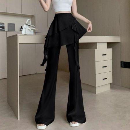 BY16392# 微喇叭裤裙女春夏新款时尚洋气高腰休闲拖地长裤 服裝批發女裝批發服飾貨源