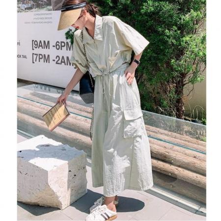 BY16396# 韩系洋气套装裙女夏季新款复古小个子休闲工装薄款半裙两件套潮 服裝批發女裝批發服飾貨源