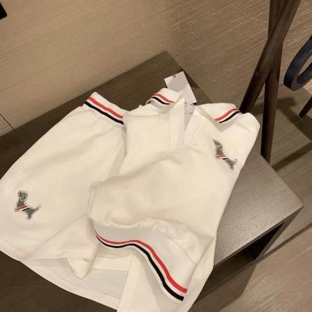 BY16397# 韩系小香风减龄套装女夏撞色翻领短袖上衣高腰开衩裙两件套潮 服裝批發女裝批發服飾貨源